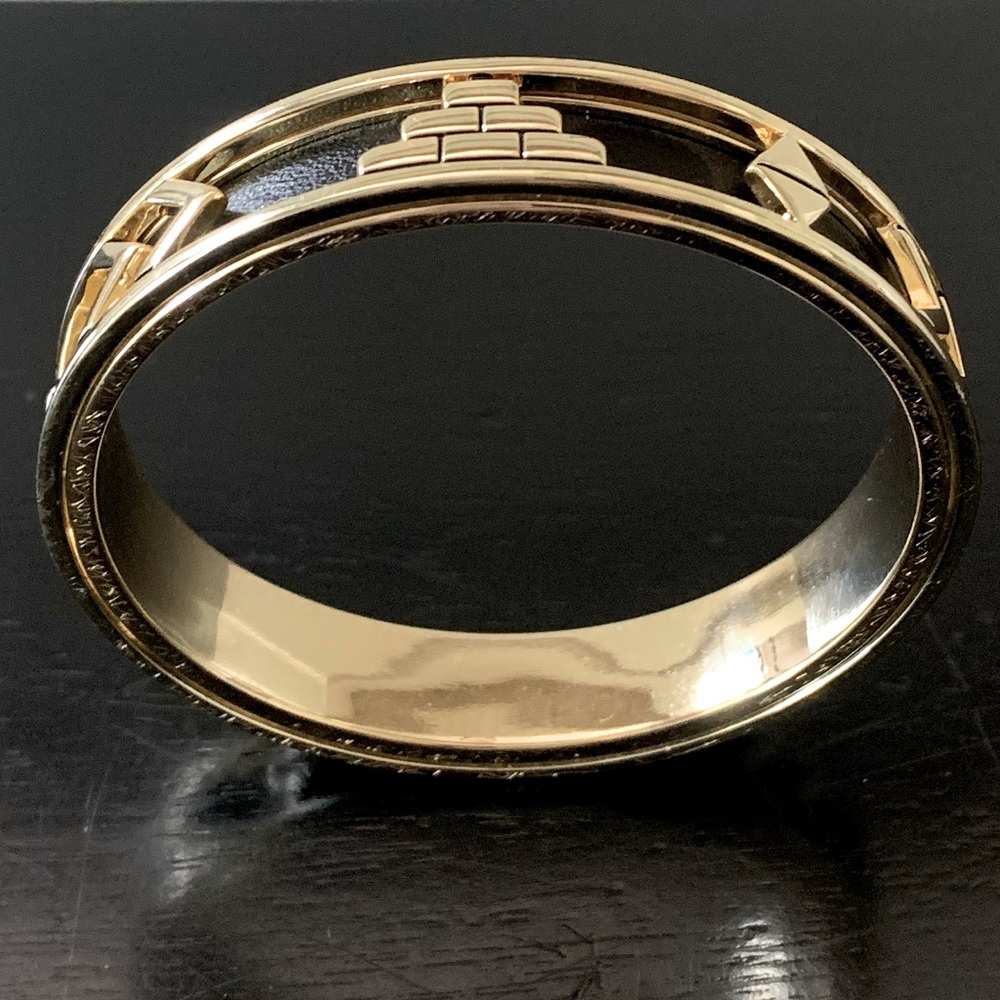 House of Harlow 1960 Black and Gold Finish Aztec Bracelet